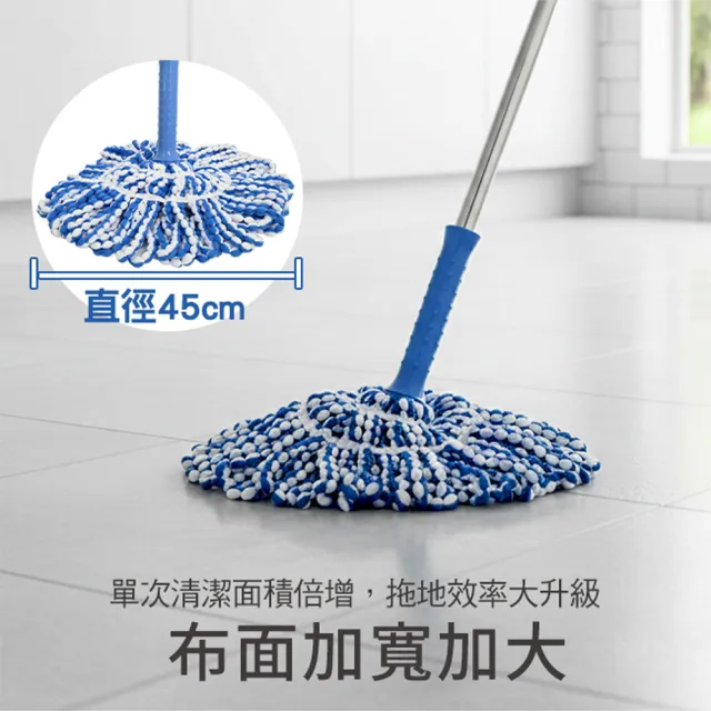 【百鈴】必卡鎖懶人拖把第三代-3桿6布(免沾手/省力/擰水/大布拖/地板清潔/棉條)
