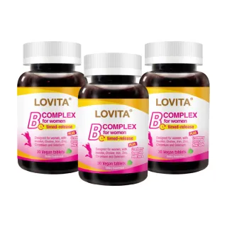 【LOVITA 愛維他】女性長效美妍活力B群 3入組(共90錠)