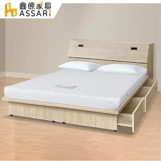 【ASSARI】雙人5尺房間組二件 床箱+6抽屜床架