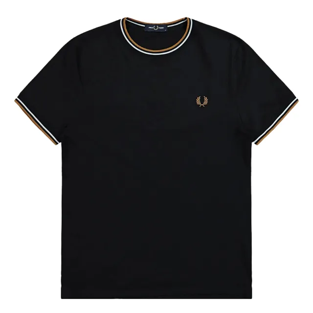 【FRED PERRY】男款 刺繡LOGO 短袖T恤-黑色(S號、M號、L號、XL號)