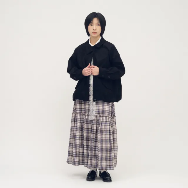 【plain-me】SAAKO 外套 麂皮外套 女上衣長袖 女生外套 女外套 氣球下擺_SAA1130-261