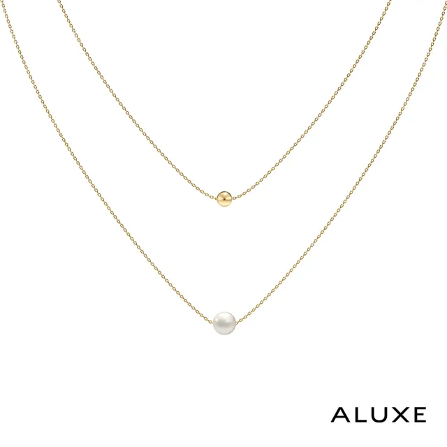 【ALUXE 亞立詩】10K金 天然淡水珍珠 珍珠項鍊 金球 珍愛系列 Be True NN0132(珍愛系列 Be True)