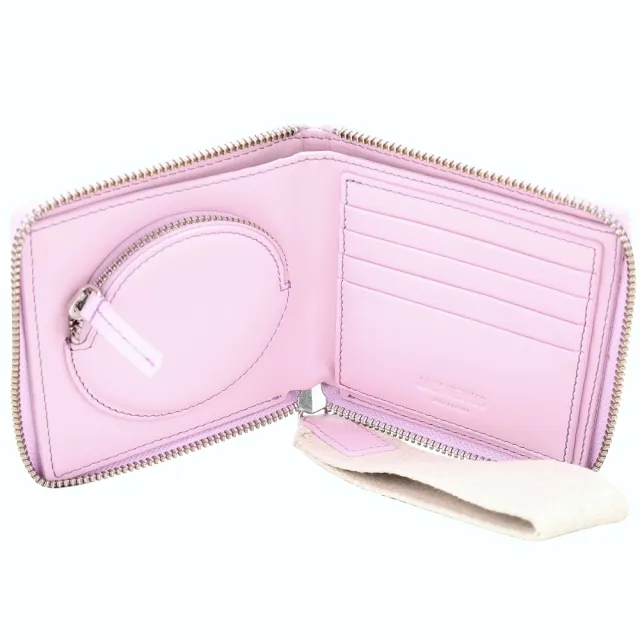 【JACQUEMUS】Le Carre Rond 滑面牛皮拉鍊短夾-粉紫色 南法小眾精品