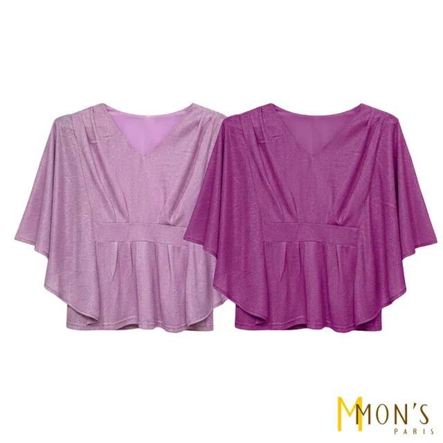 【MON’S】樹枝紋荷葉袖造型上衣(直)