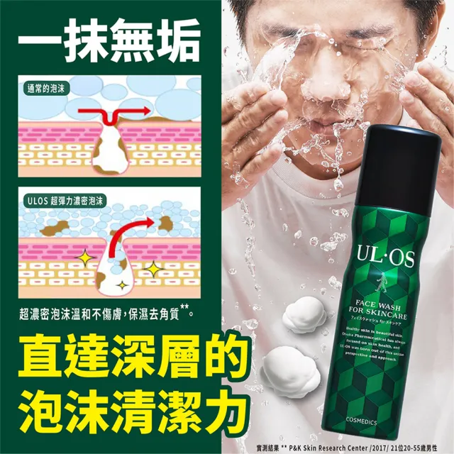 【ULOS】機能洗顏慕斯 100g x 3瓶 李雅英代言(抗痘 刮鬍 控油 抗黑頭 洗臉)