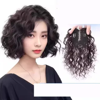 【HaNA 梨花】微禿急救冷燙髮頂片 懶人遮白髮神器 25cm小捲髮補髮片