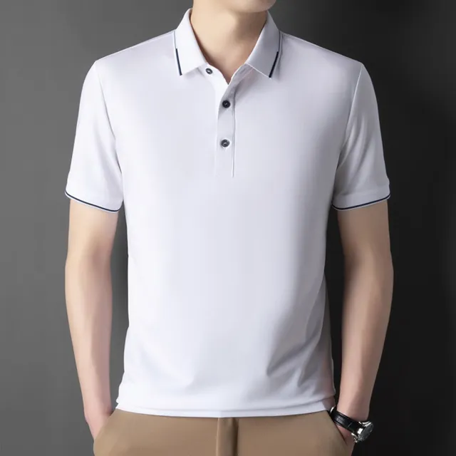 【巴黎精品】現貨+預購 POLO衫男短袖上衣內含真絲高彈力男裝短袖T恤(高爾夫球衫排汗男襯衫8色a1ff52)