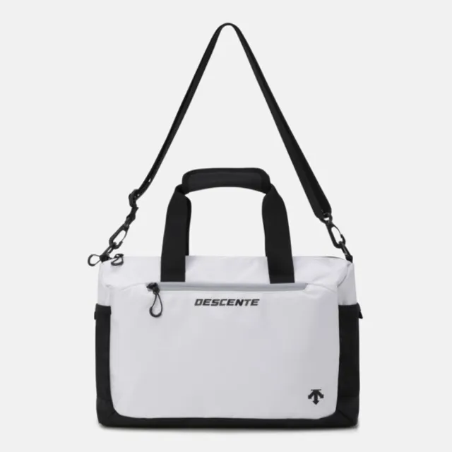 【DESCENTE】手提包 健身包 運動包 旅行包 TRAINING COMPACT GYM BAG 15 白黑 SR123TBG1A-WHT0