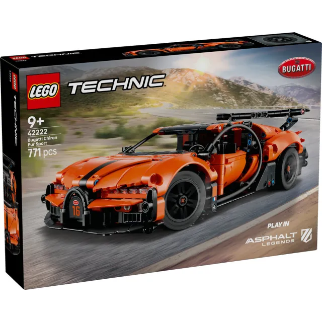 【LEGO 樂高】科技系列 42222 Bugatti Chiron Pur Sport 極致超跑(布加迪跑車 賽車模型 積木 玩具)