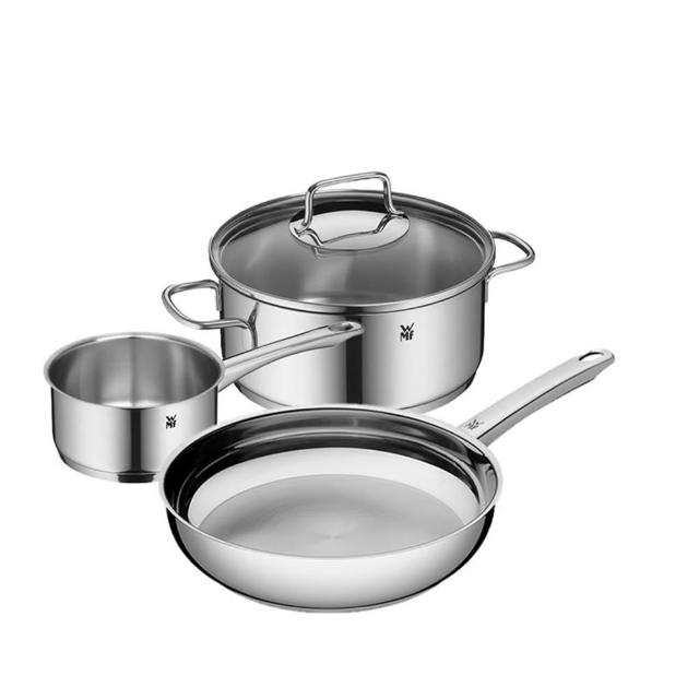 【WMF】不鏽鋼三鍋含蓋五件組(ASTORIA 湯鍋20cm+mini單柄鍋16cm+Profi Pfannen 24cm煎鍋)