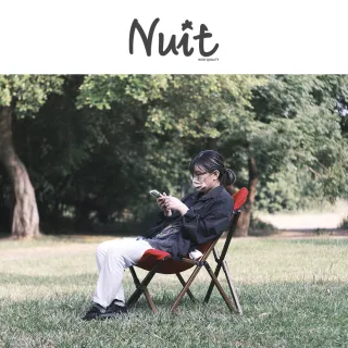 【NUIT 努特】舒適天堂 木紋鋁合金小川椅 帆布椅 月亮椅 休閒椅 摺疊椅露營椅努特椅戶外椅(NTC75兩入優惠)