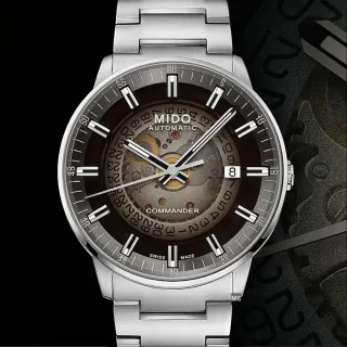 【MIDO 美度】Commander Gradient香榭漸層透視腕錶 精鋼黑款40㎜ M6(M021.407.11.411.00)