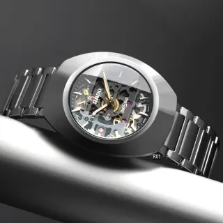 【Rado 雷達表】廣告熱賣款 DiaStar鑽星創始型Ceramos™機械鏤空款38㎜ R01(R12162153)