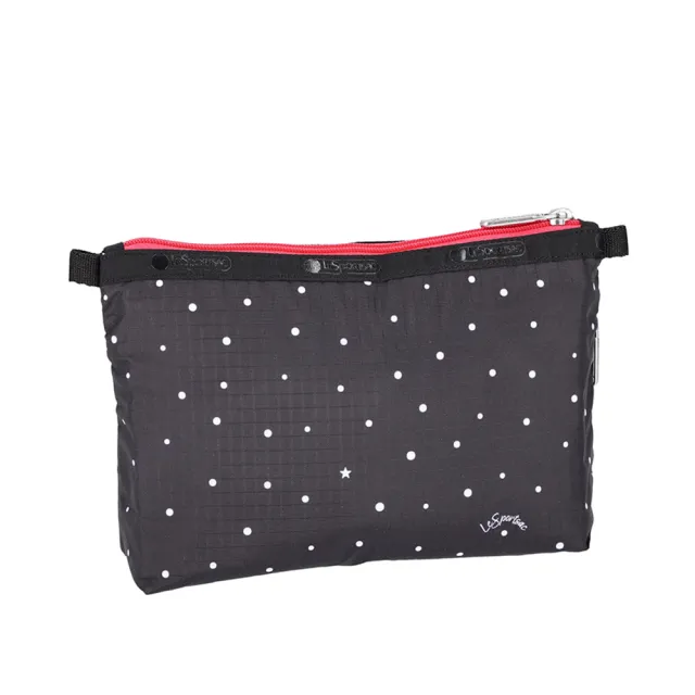 【Lesportsac】Cosmetic Clutch 雙層拉鍊化妝包 收納袋 盥洗包 女包(俏皮圓點)