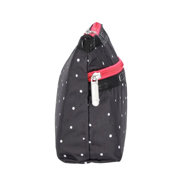 【Lesportsac】Cosmetic Clutch 雙層拉鍊化妝包 收納袋 盥洗包 女包(俏皮圓點)
