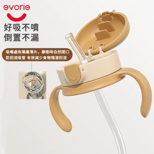 【Evorie】Tritan兒童水杯2入組(300mL380mL)微笑水杯