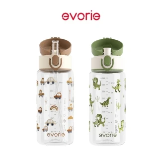 【Evorie】Tritan 380mL 兒童直飲水杯2入組 直飲 / 吸管杯(幼兒水杯 兒童水壺 幼稚園水壺 微笑水杯)