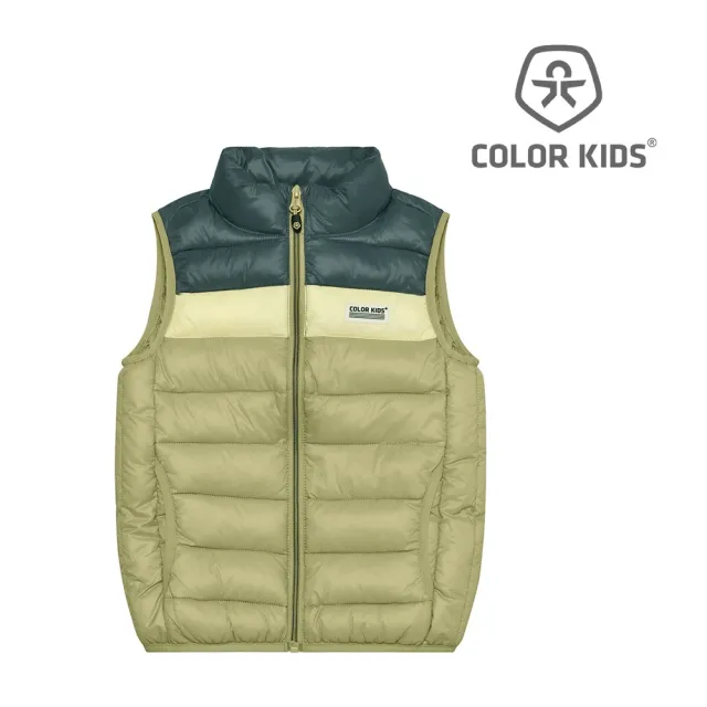 【Brands4Kids】黃綠拼接無袖輕量鋪棉背心_ColorKids系列(2種尺寸可選)