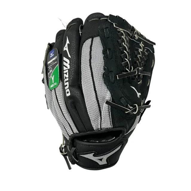 【MIZUNO 美津濃】國小低年級入門棒球手套約11吋黑x銀密網檔(1ATGY26924)
