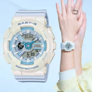 【CASIO 卡西歐】BABY-G 夢幻偏光雙顯手錶 送禮 禮物(BA-110PD-2A/速)