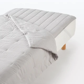 【MUJI 無印良品】吉貝木棉混二重紗薄被/D/成品尺寸:W190&times;L210 cm(灰色/原色)