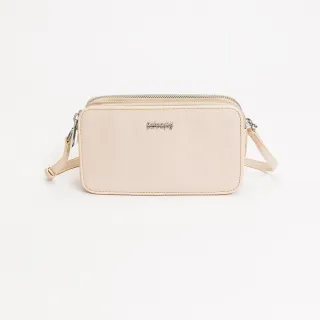 【uniarts】歐系設計CAVIAR真皮斜背小包(米白/手機包)