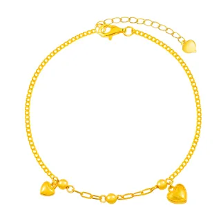 【Just Gold 鎮金店】心動愛戀 黃金手鍊(網路限定)