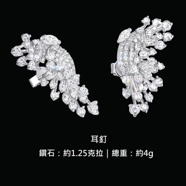 海斯珠寶 1.2克拉天然鑽石 F/VVS1 18K白金耳釘 蝶翼設計 冰蝴蝶系列 靈動優雅 浪漫送禮首選