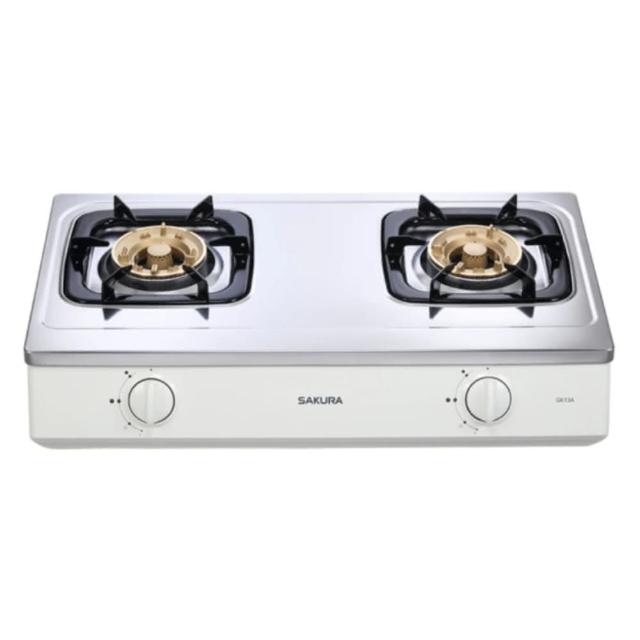  SAKURA櫻花牌 G-613A 雙口瓦斯爐，採用不鏽鋼爐臺材質，耐用易清潔，適閤家庭廚房使用。傳統外擴火焰設計，提供均勻加熱效果，瓦斯消耗量8~9kW，能源效率達第二級。壓轉式點火操作簡便，機體尺寸(含爐架)700×410×195mm，臺灣製造，保固1年。規格包含G613A(NG1)天然瓦斯及G613A(LPG)液化瓦斯版本，BSMI許可字號R51085，標準安裝。 