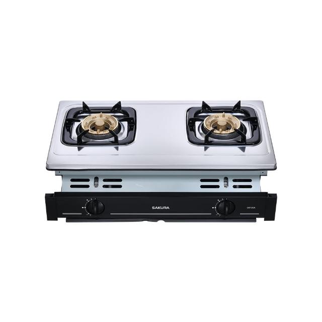 SAKURA櫻花牌 G-6130 SAKURA櫻花牌 G-6130 雙口瓦斯爐臺,採用不鏽鋼爐臺材質,耐用抗鏽,適閤家庭廚房使用。傳統外擴火焰設計,提供均勻加熱,壓轉式點火操作簡易便捷。瓦斯消耗量9~10kW,能源效率第二級,節能環保。支援天然瓦斯(NG1)與液化瓦斯(LPG),挖孔尺寸670 × 325 mm,機體尺寸(含爐架)705 × 450 × 235 mm。BSMI許可字號R51085,全機1年保固,標準安裝,選購安心。