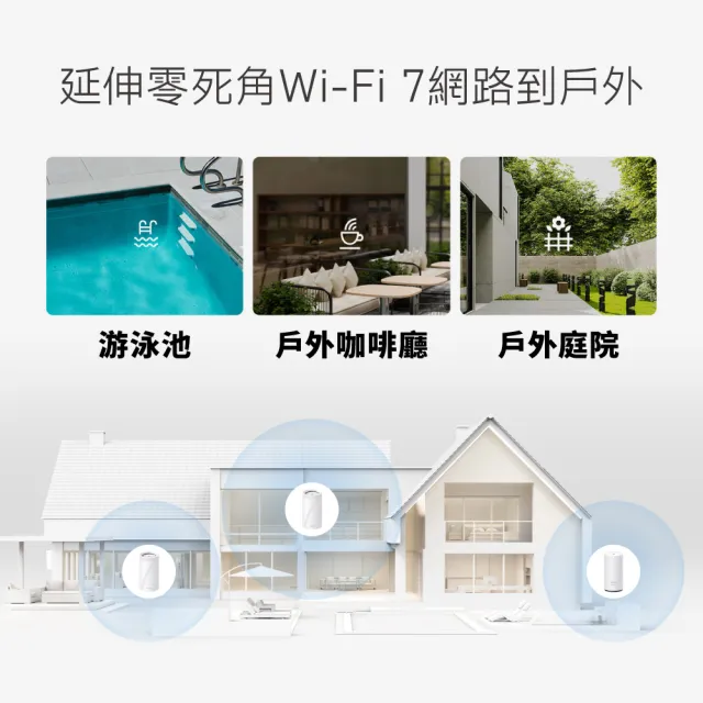 【TP-Link】2入組★WiFi 7 BE5000 雙頻 2.5G 真Mesh 無線路由器 分享器(IP65/Deco BE25-Outdoor)