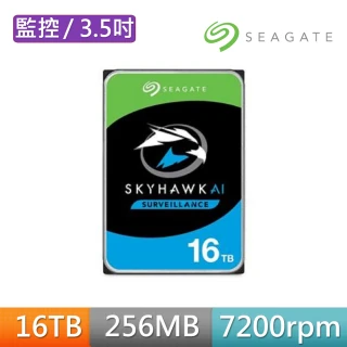 【SEAGATE 希捷】SkyHawk AI 16TB 3.5吋 7200轉 SATAⅢ 監控硬碟含三年資料救援(ST16000VE004)