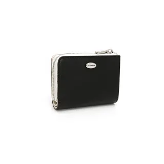 【uniarts】歐系真皮經典單拉鍊短夾(黑)