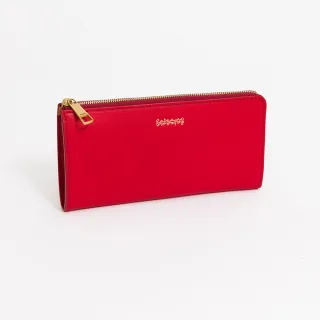 【uniarts】歐系真皮迷時尚系列L型拉鍊長夾(紅)