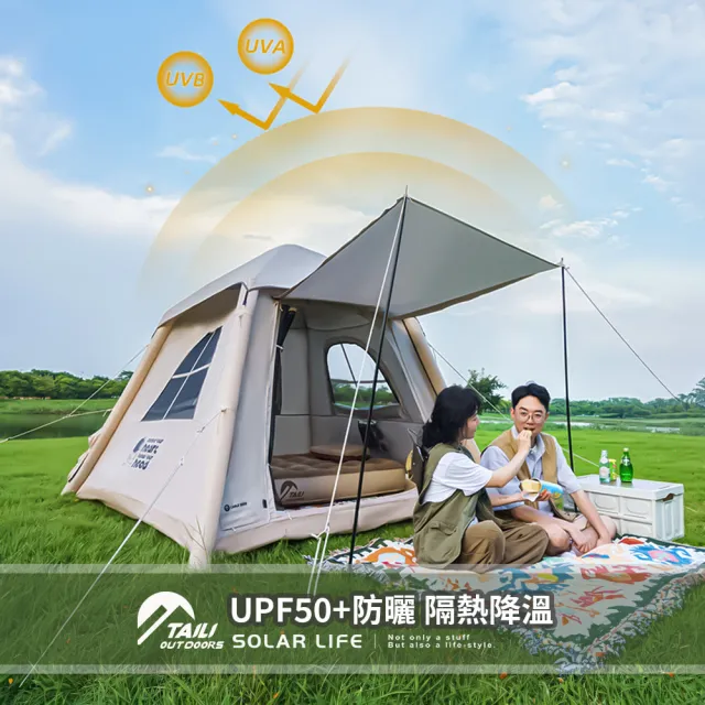 【TAI LI 太力】5.1m 雲璐全自動充氣帳 3-4人帳(氣柱帳 全自動帳篷 免搭建帳篷 3-4人帳 充氣速搭帳)