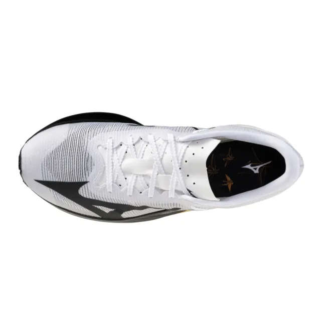 【MIZUNO 美津濃】HYPERWARP ELITE 男款 馬拉松鞋 路跑鞋 J1GC267301 白 黑 金 碳纖維板 競速 摺紙系列