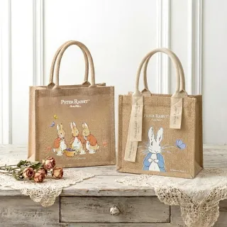 【PETER RABBIT 比得兔】質感麻布手提袋-兩款任選(購物袋/環保袋/手提包/午餐袋)