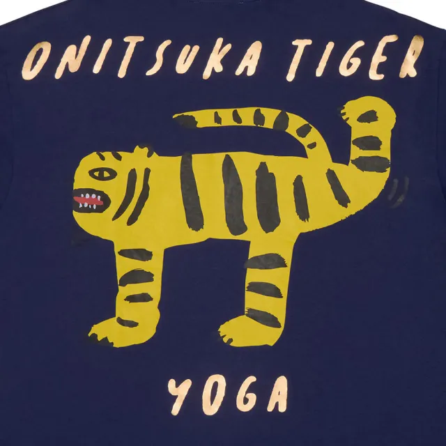【Onitsuka Tiger】Onitsuka Tiger鬼塚虎-深藍色老虎印花塗鴉短袖上衣(2183B624-400)