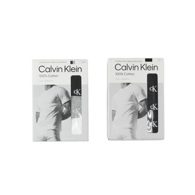 【CALVIN KLEIN】三件盒裝 繡標 Calvin Klein 素T  CK  T恤 黑色 純棉 內衣 圓領 短T 短袖 @4051