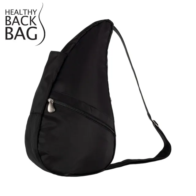 【HEALTHY BACK BAG】官方直營-再生材質 RECYCLED NYLON MEDIUM 斜背包-經典黑 男包 女包 健身包 旅遊包