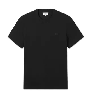 【LACOSTE】男裝-經典圓領純棉短袖T(黑色)