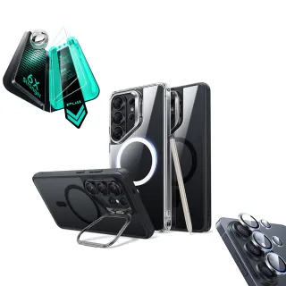 【ESR 億色】三星 S26 Ultra殼膜3件組-巧匯鏡頭支架防摔殼+特級高清螢幕膜2片+鏡頭膜