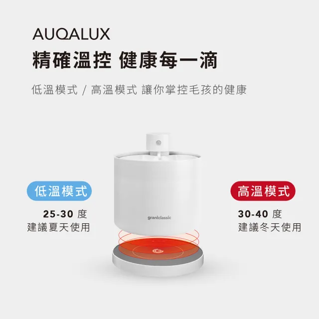 【grantclassic】喝不停 寵物陶瓷飲水機智慧恆溫底座 (官方直營/加熱墊)