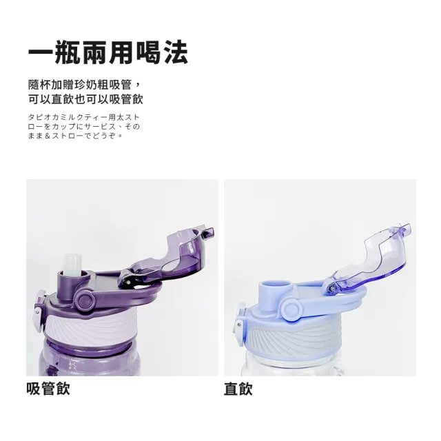 【Maru 丸山製研】美國Tritan彈蓋握把好提吸管兩用水壺1000ml