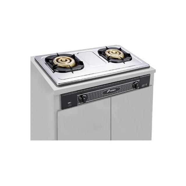 HOSUN 豪山牌 SK-2051S 雙口瓦斯爐，採用不鏽鋼爐臺與傳統爐頭設計，壓電式點火方便安全。機體尺寸 700 × 464 × 238mm，瓦斯消耗量 8~9kW，能源效率第二級，適合標準安裝。產地其他國家，保固 1 年，BSMI 許可依原廠公告，提供可靠家用廚房解決方案。 