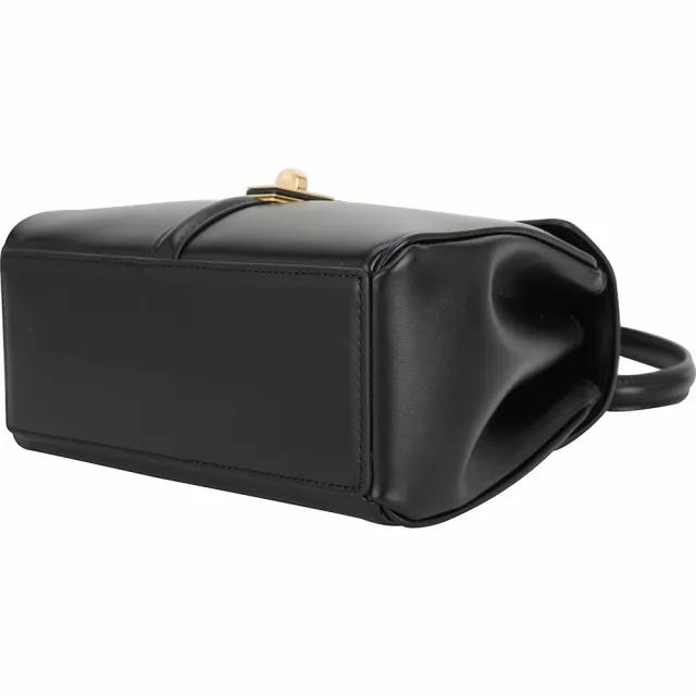 【CELINE】賽琳 MINI 16 小牛皮手提 肩背包-黝黑色(手提包 斜背包 肩背包)