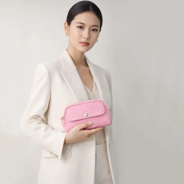 【M2nd】珍稀鴕鳥皮方便斜揹包(T75A)