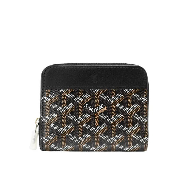 【GOYARD 高雅德】Matignon PM 帆布拉鍊多夾層零錢包(黑)