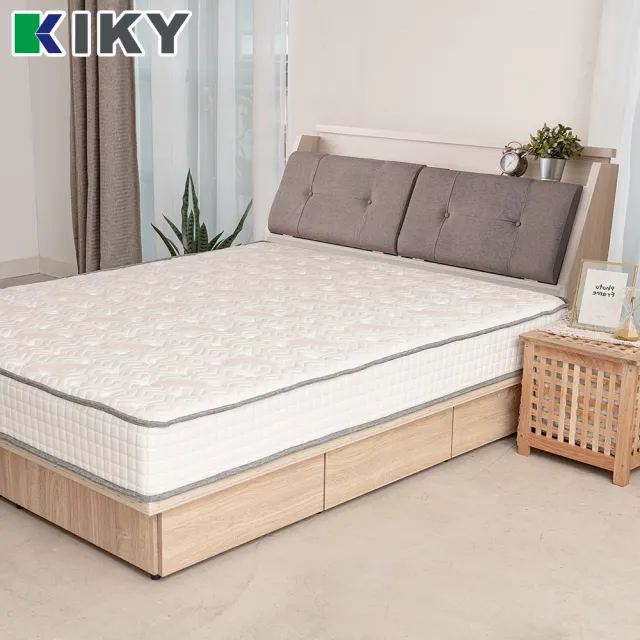 【KIKY】村上貓抓皮靠枕二件床組雙人5尺(床頭箱顏色自由配+六分抽屜床底)