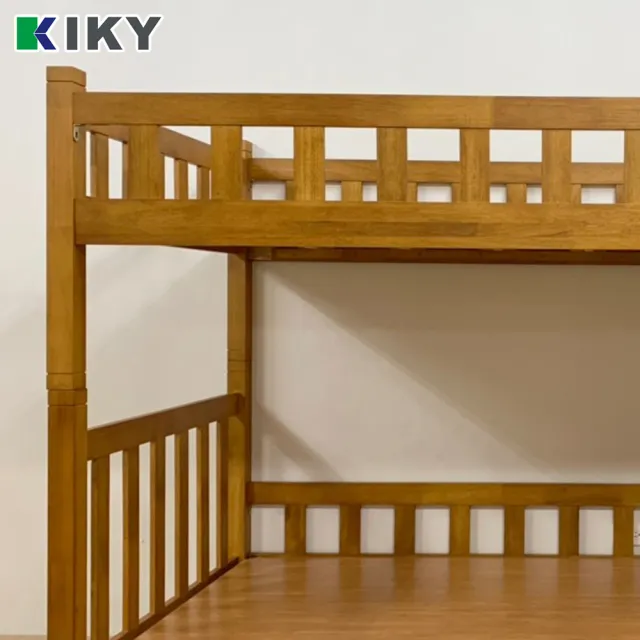 【KIKY】柯博文實木雙層床架3件組 外宿租屋推薦款(雙層床+床墊X2)